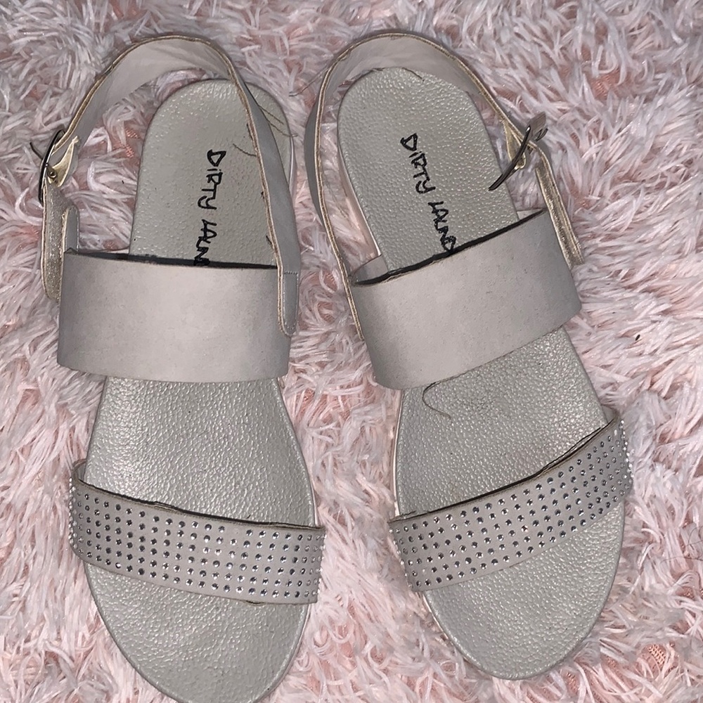 Grey rhinestone sandals